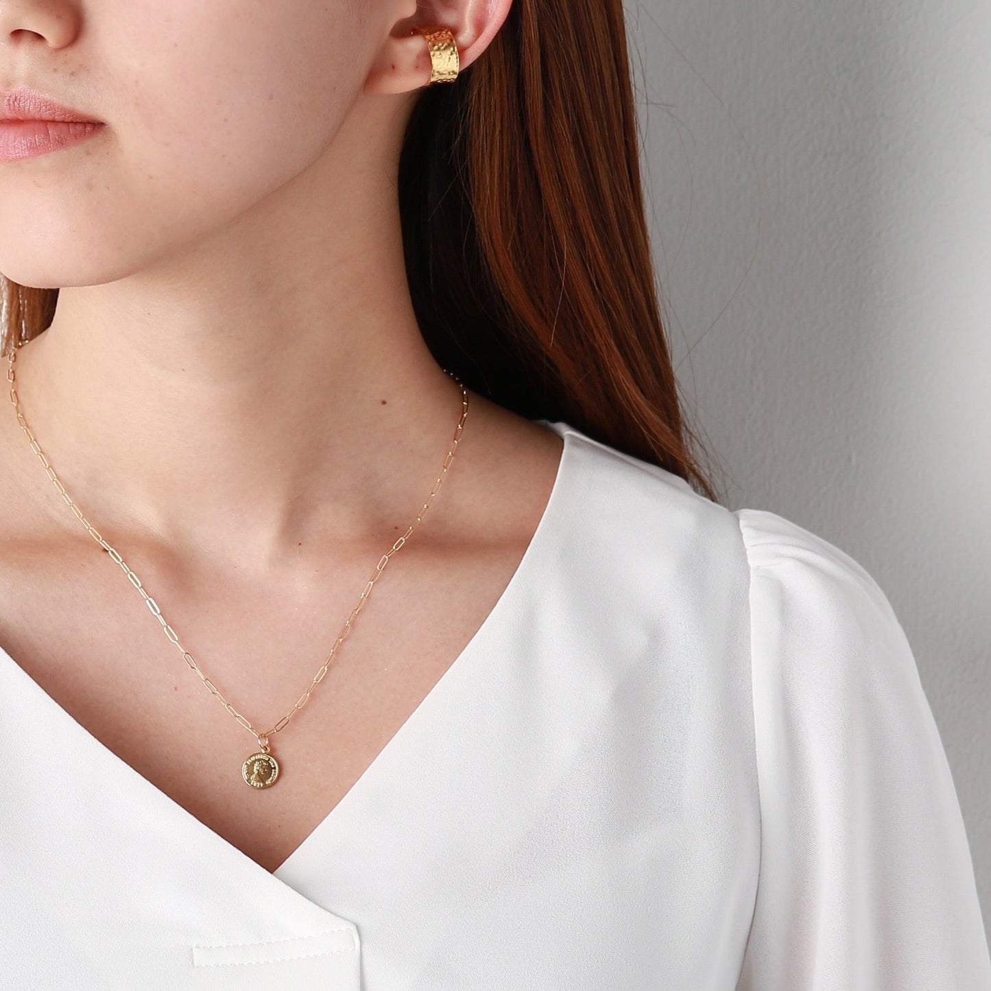 K14GF Coin Charm Necklace