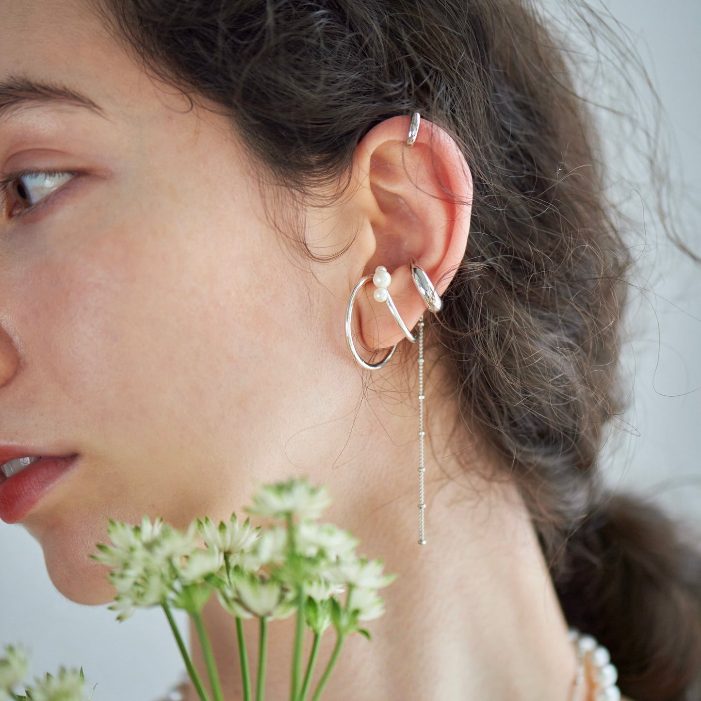Two Strands Pearl Ear Cuff