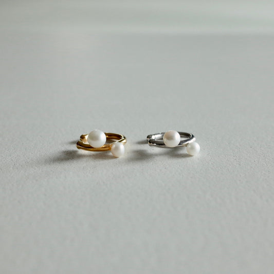 Double Pearl Ear Cuff