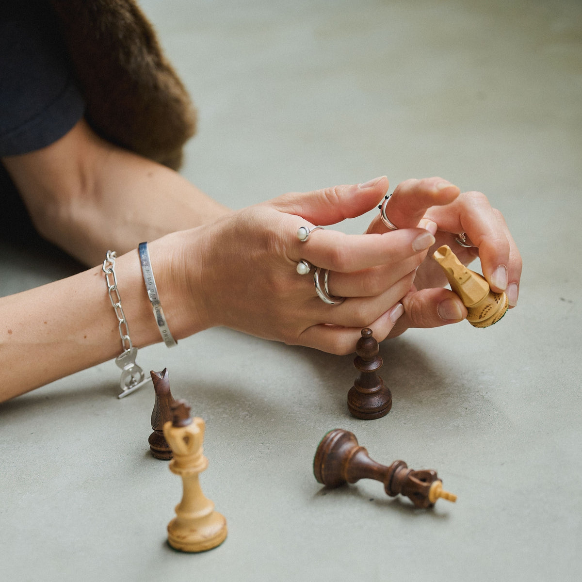 Telescope Duo Pearl Ring（シルバー） リング 着用イメージ - warmth