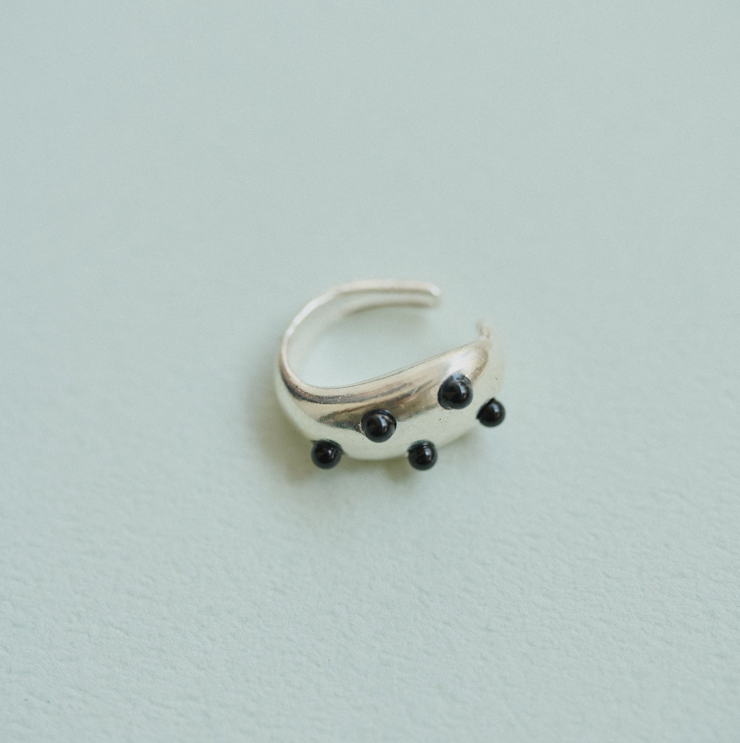 Black Pebble Ear Cuff