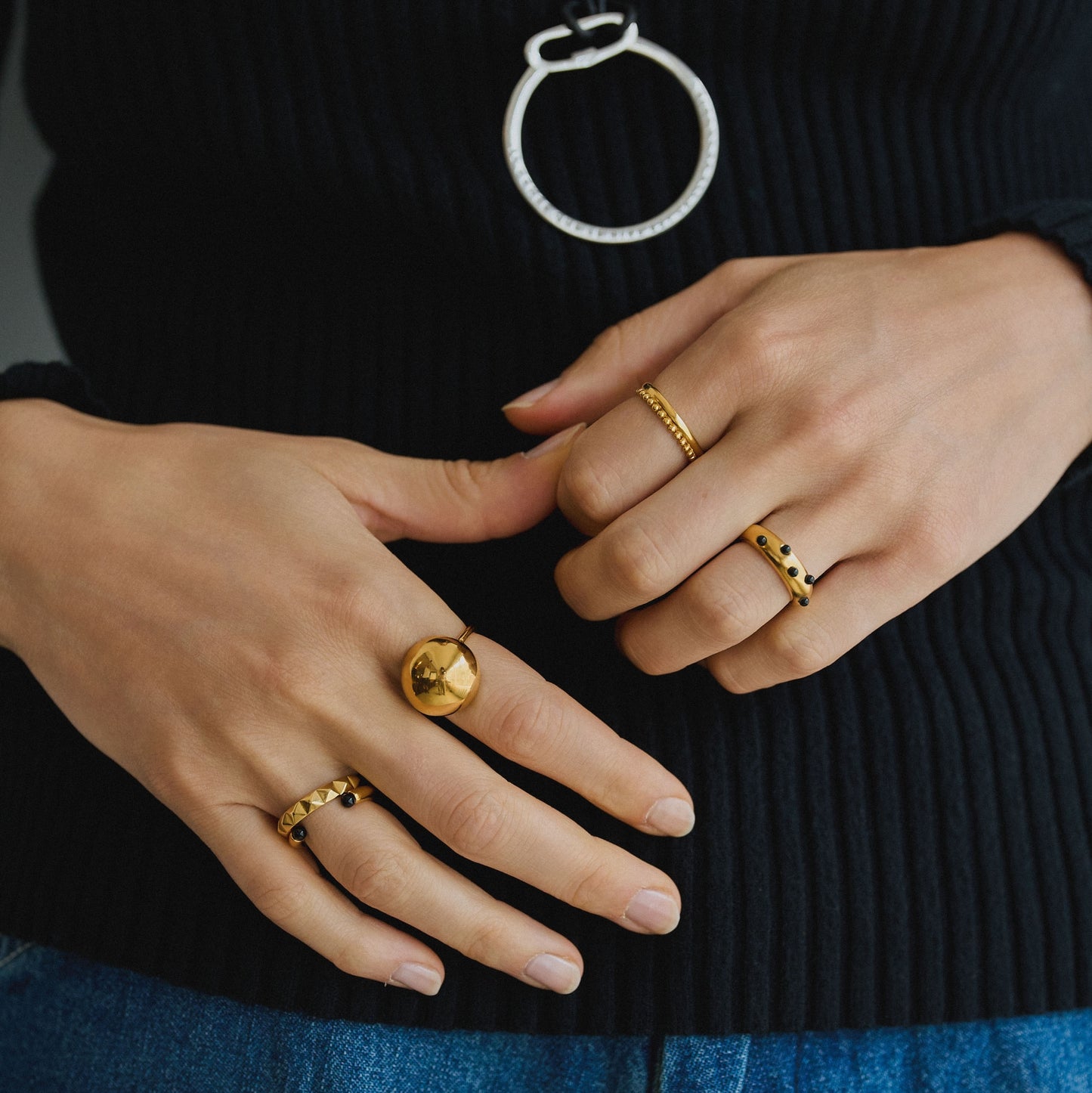 Black Pebble Ring