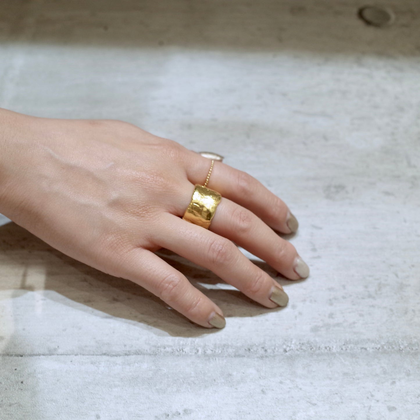 Wide Rough Plate Ring