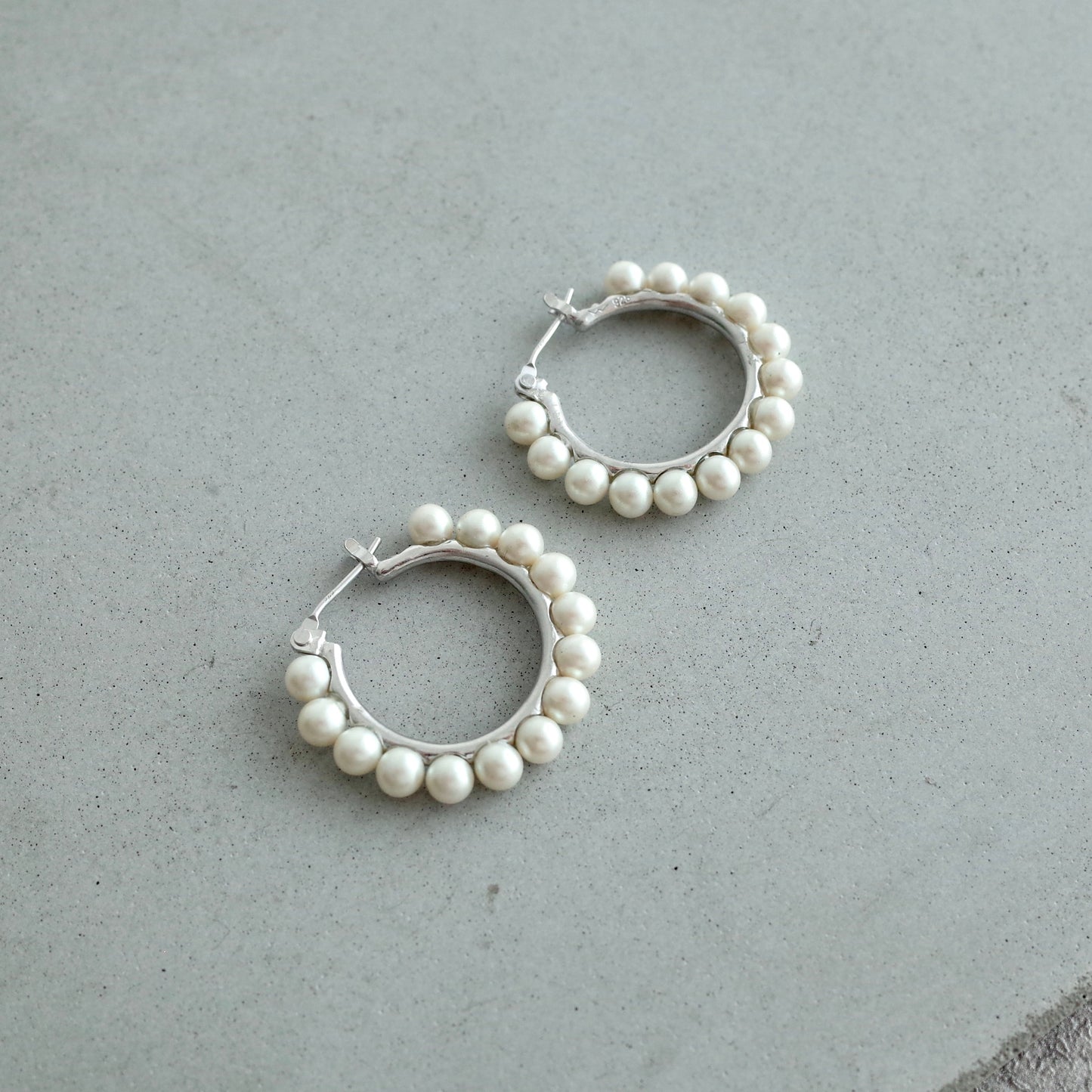 Fourteen Pearl Hoop Pierce