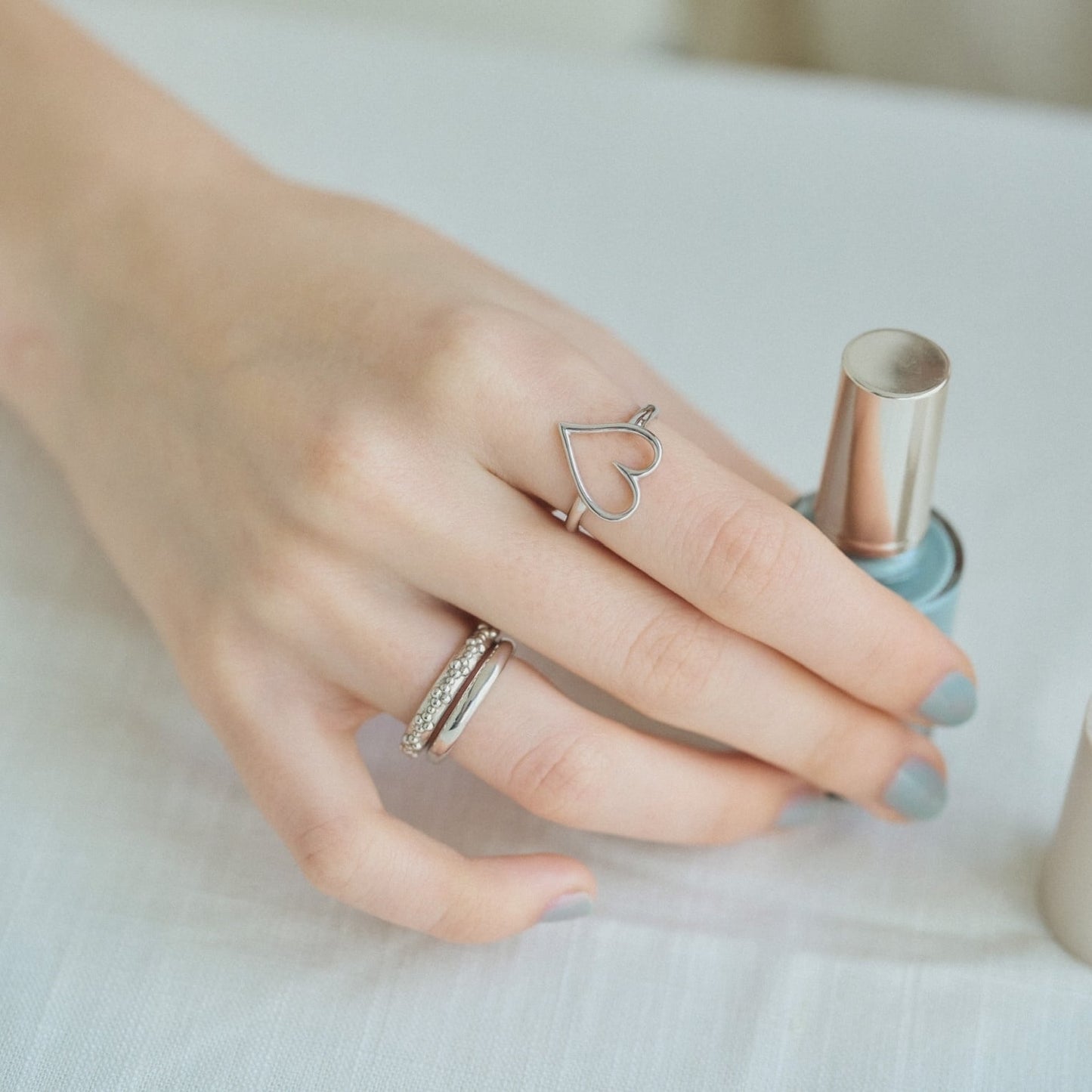 Asymmetry Heart Ring