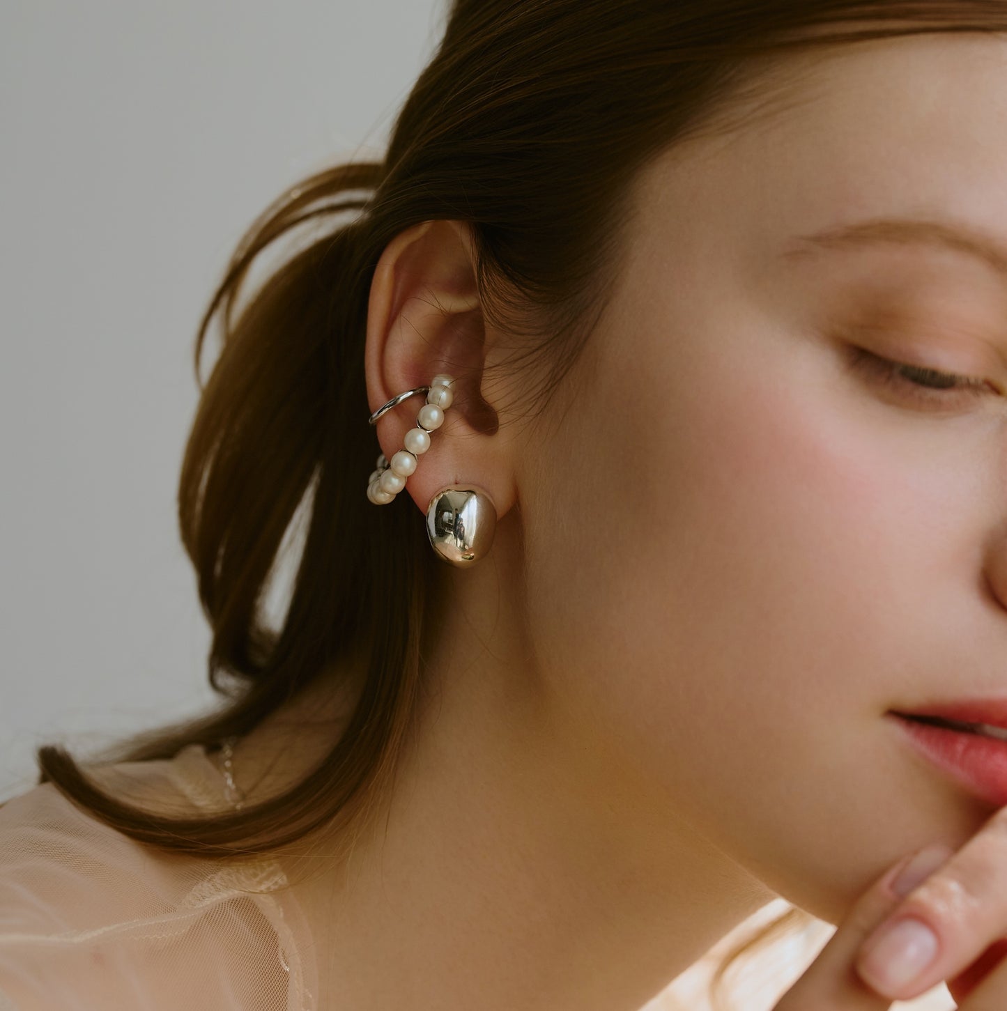 Large Round Shell Earring