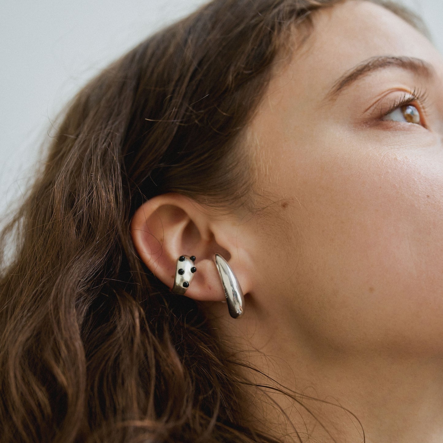 Black Pebble Ear Cuff