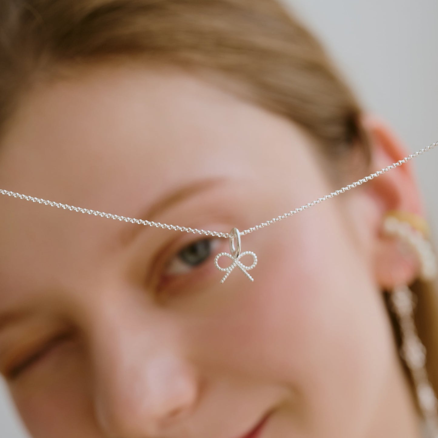 Ribbon Charm Pendant Necklace