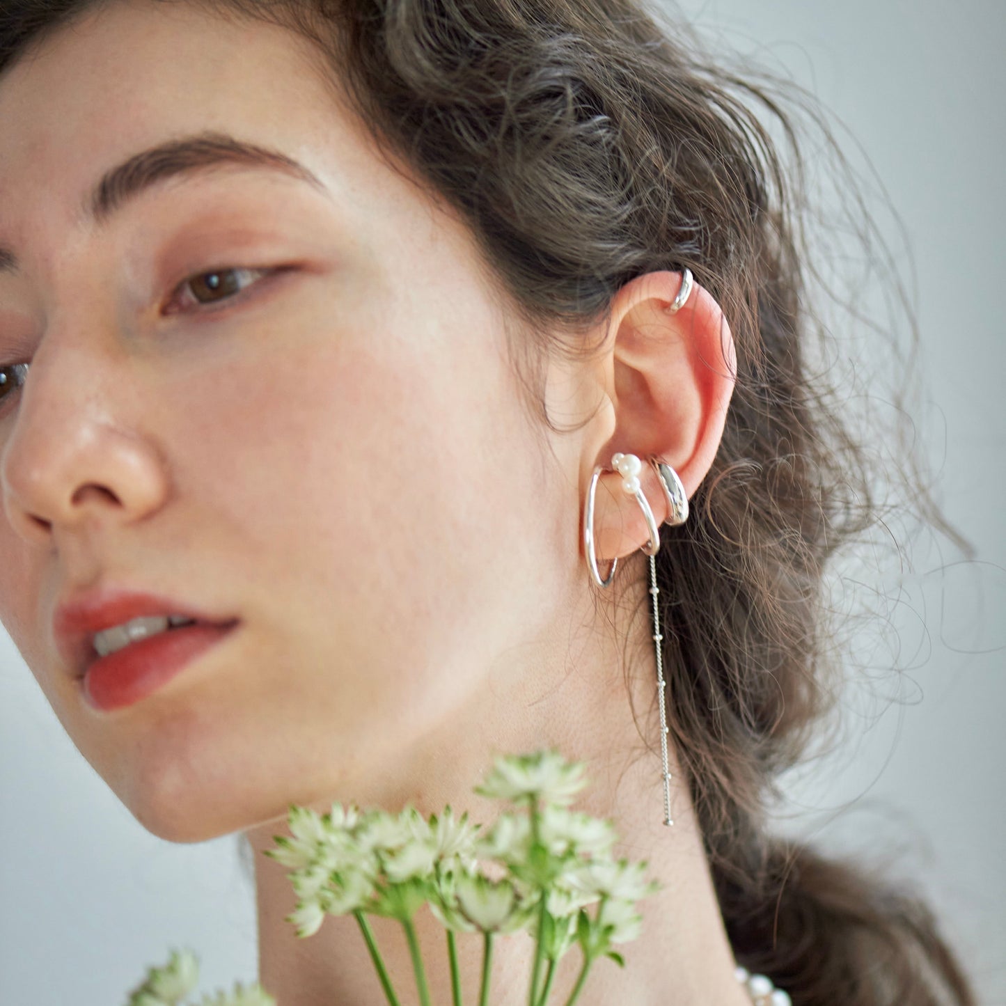 Two Strands Pearl Ear Cuff