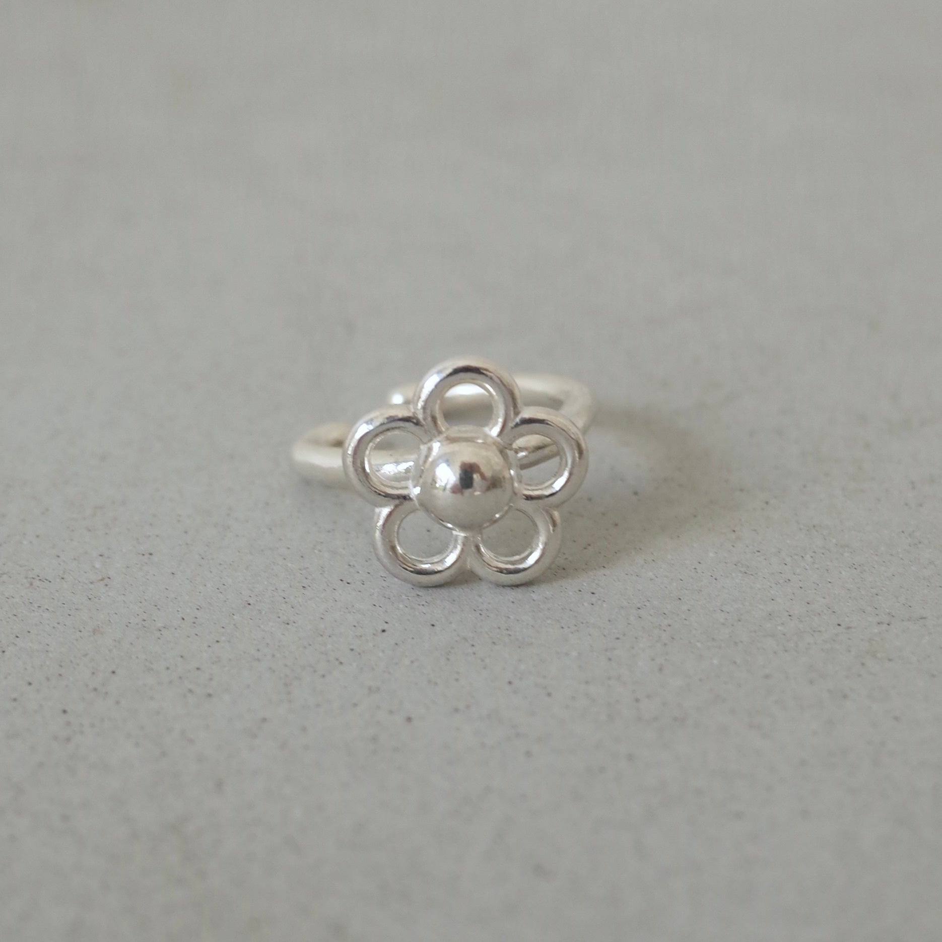 Openwork Flower Ear Cuff