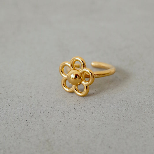 Openwork Flower Ear Cuff