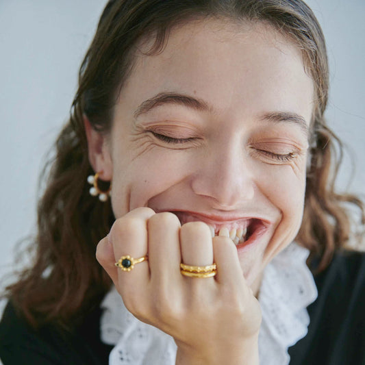 Small Flower Stone Ring