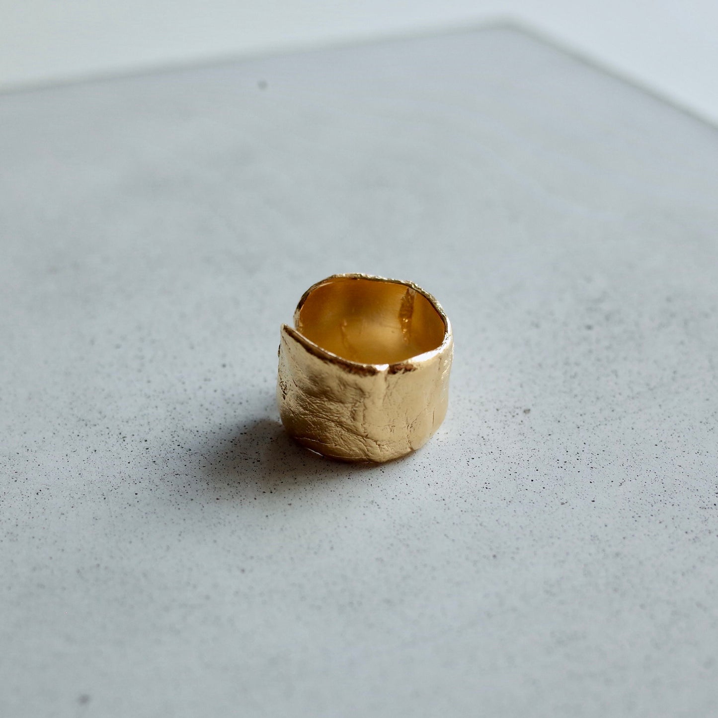 Wide Rough Plate Ring