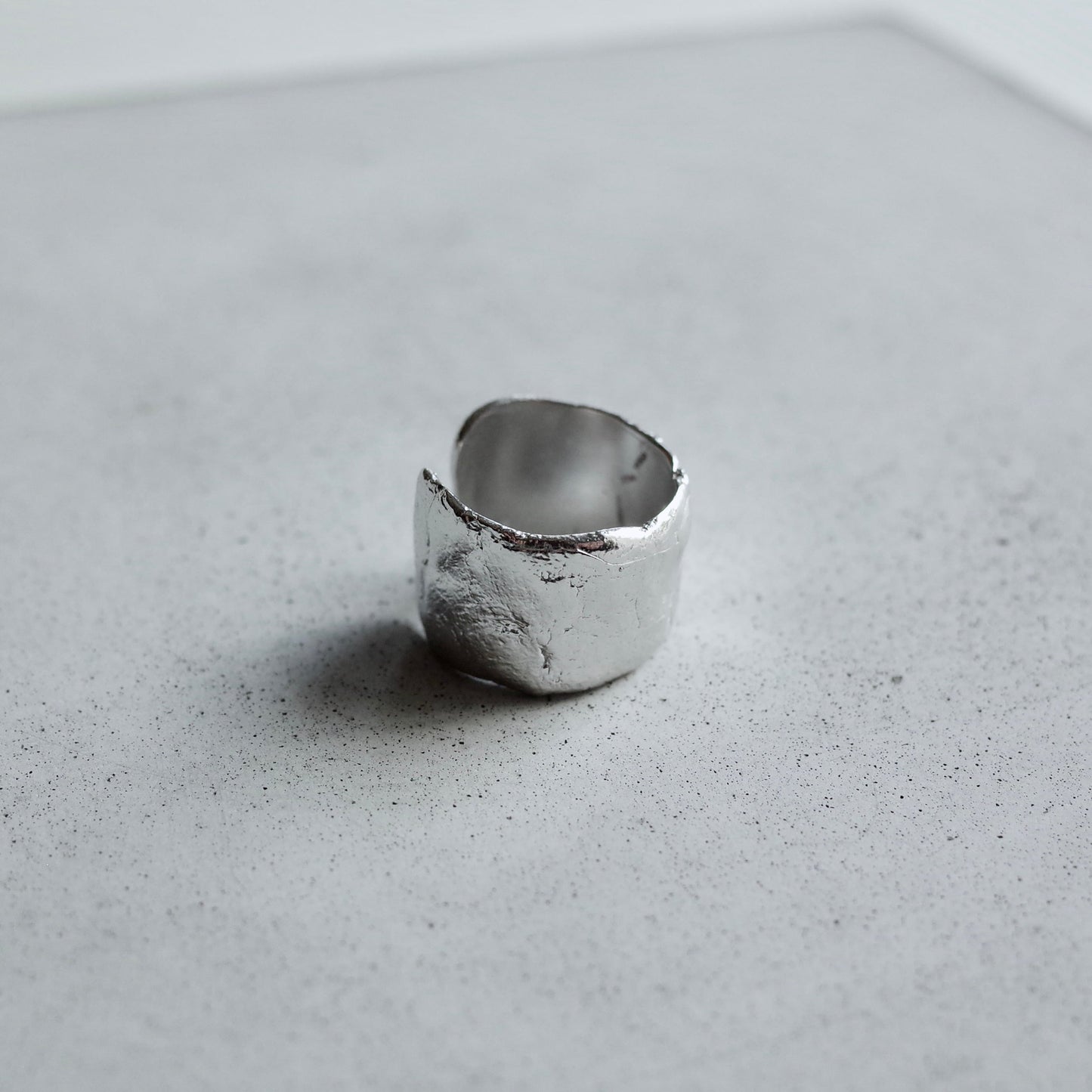 Wide Rough Plate Ring