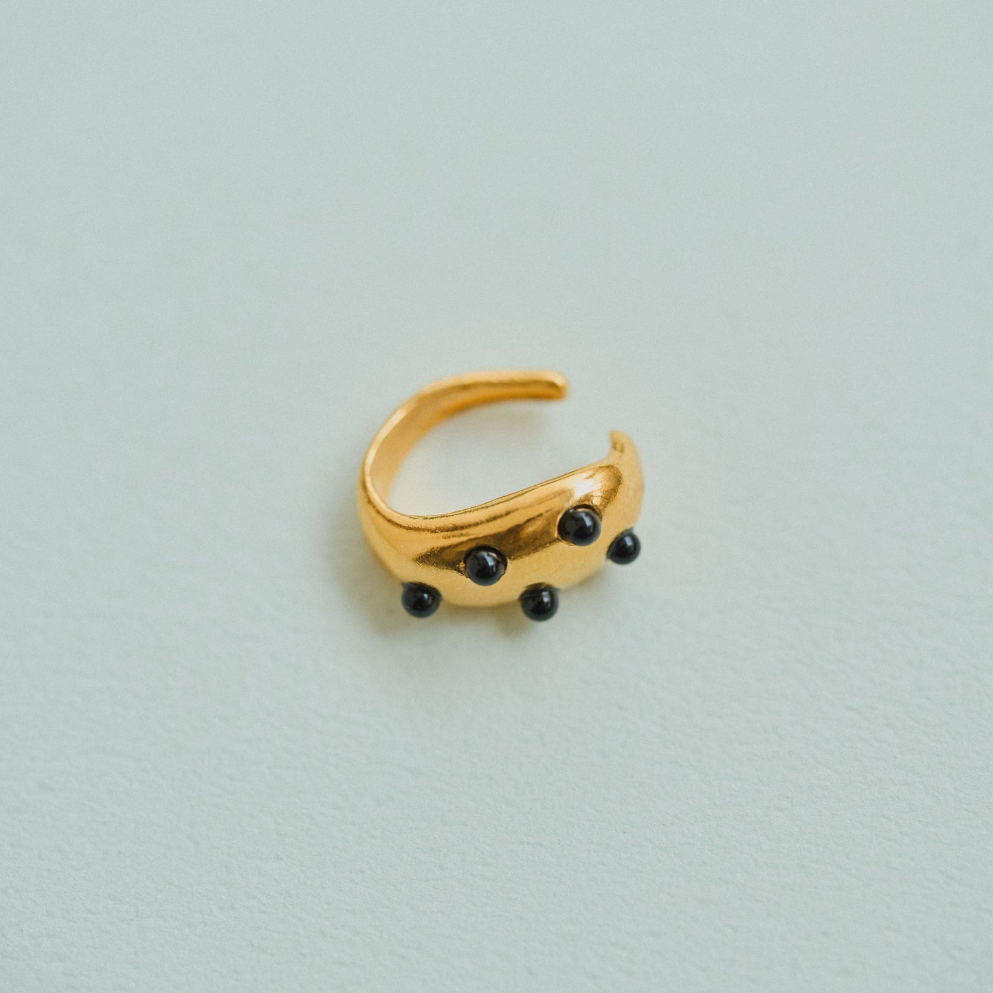 Black Pebble Ear Cuff