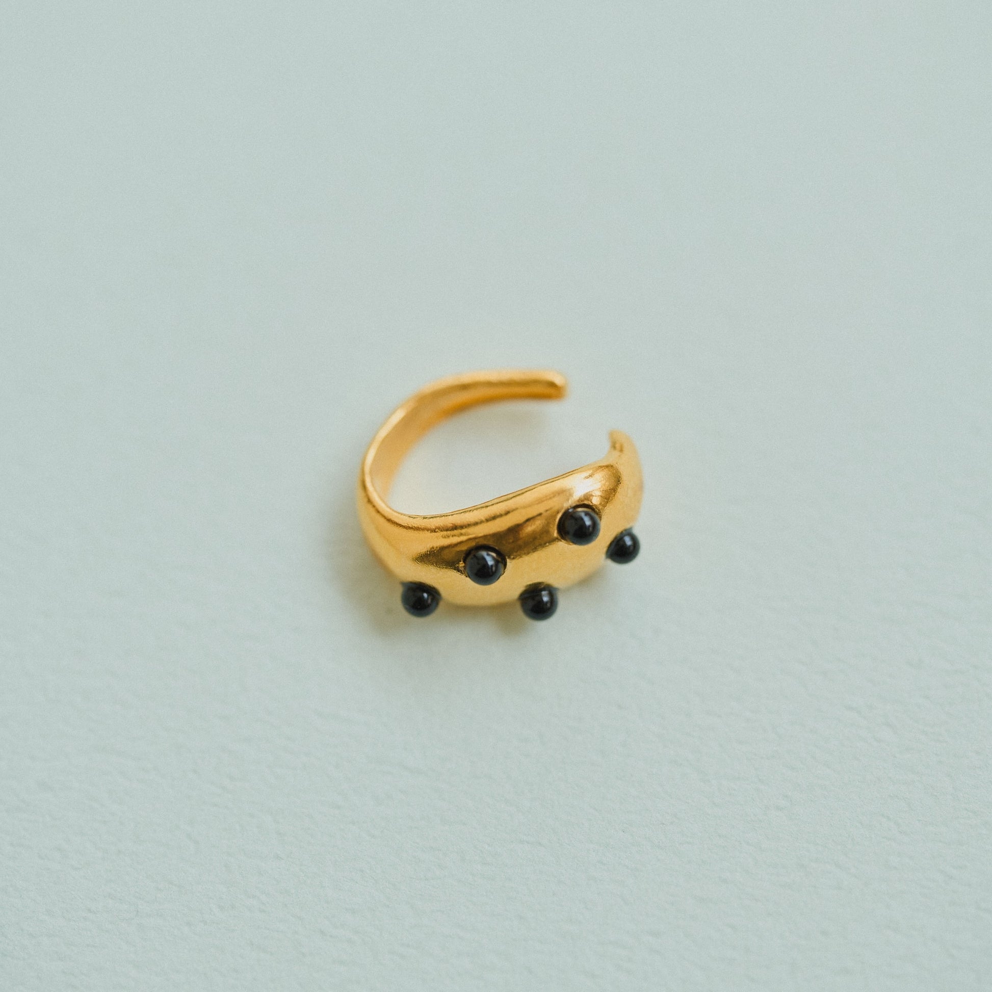 Black Pebble Ear Cuff