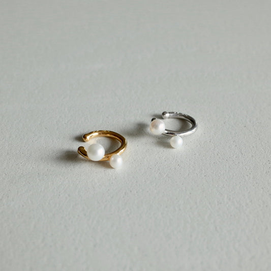 Double Pearl Ear Cuff