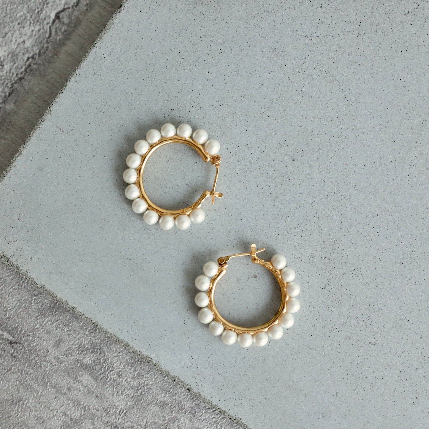 Fourteen Pearl Hoop Pierce