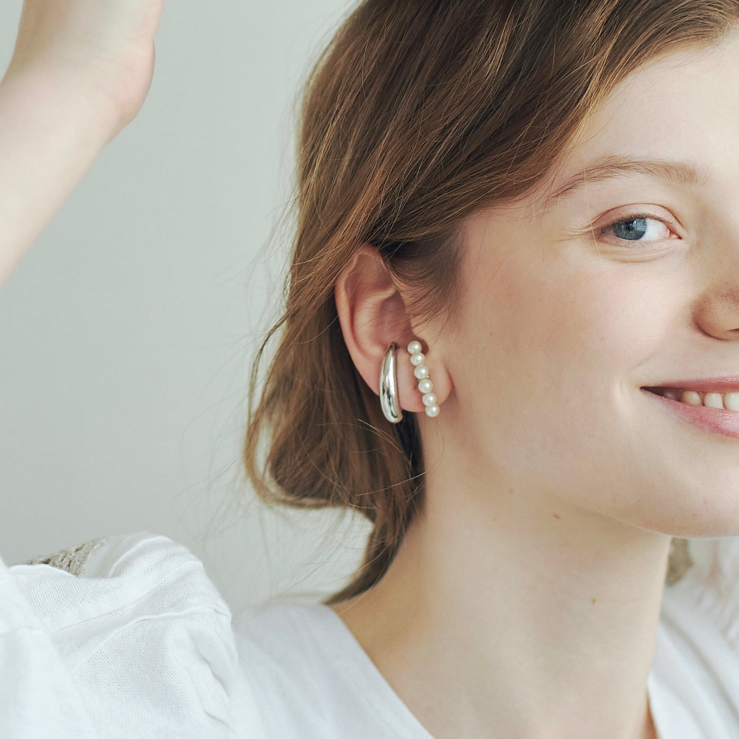Crescent Pearl Earring