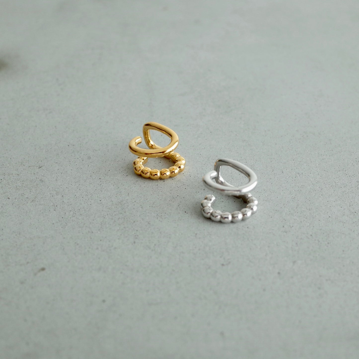Double Helix Ball Ear Cuff