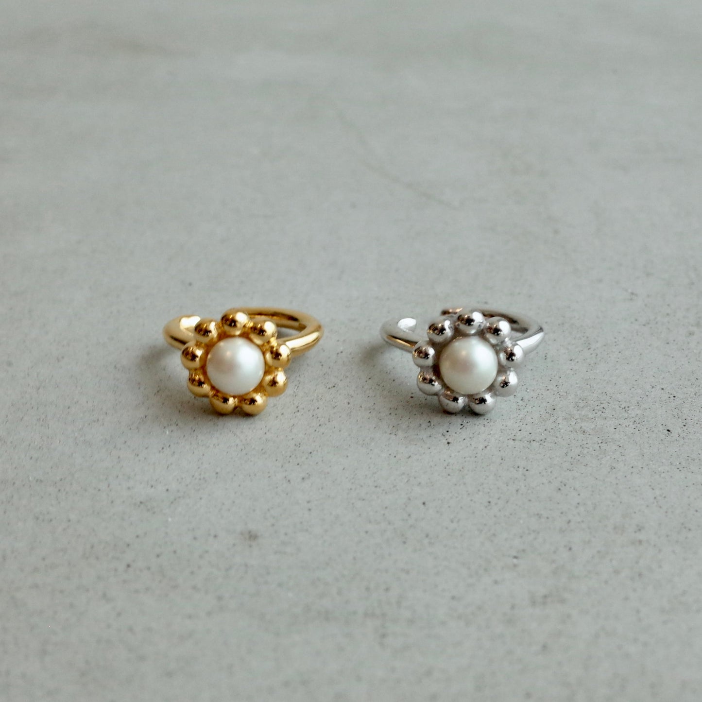 Flower Pearl Ear Cuff ［WM-EC098］