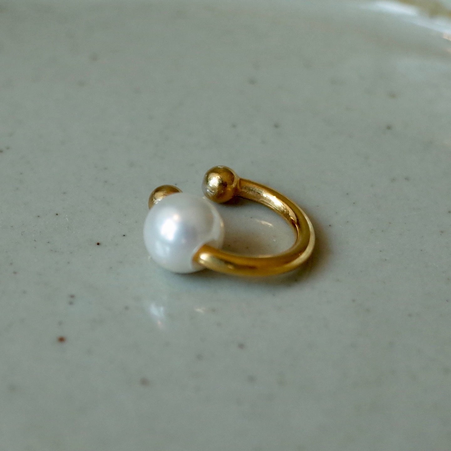 Silver Pearl Ear Cuff