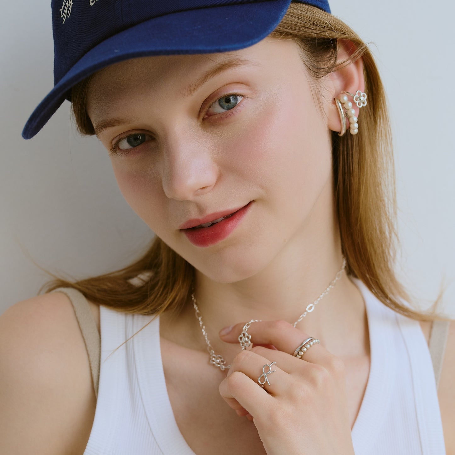 Openwork Flower Ear Cuff