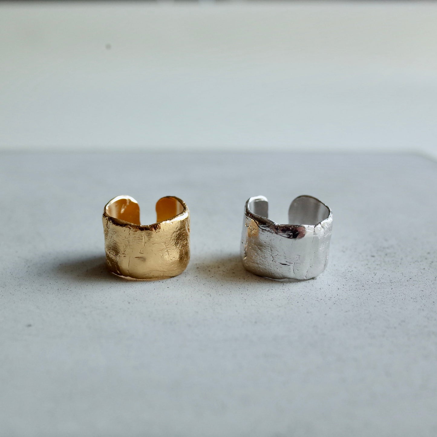 Wide Rough Plate Ring