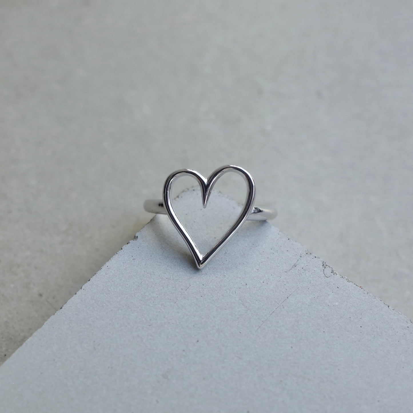 Asymmetry Heart Ring