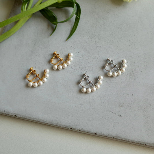 Crescent Pearl Earring