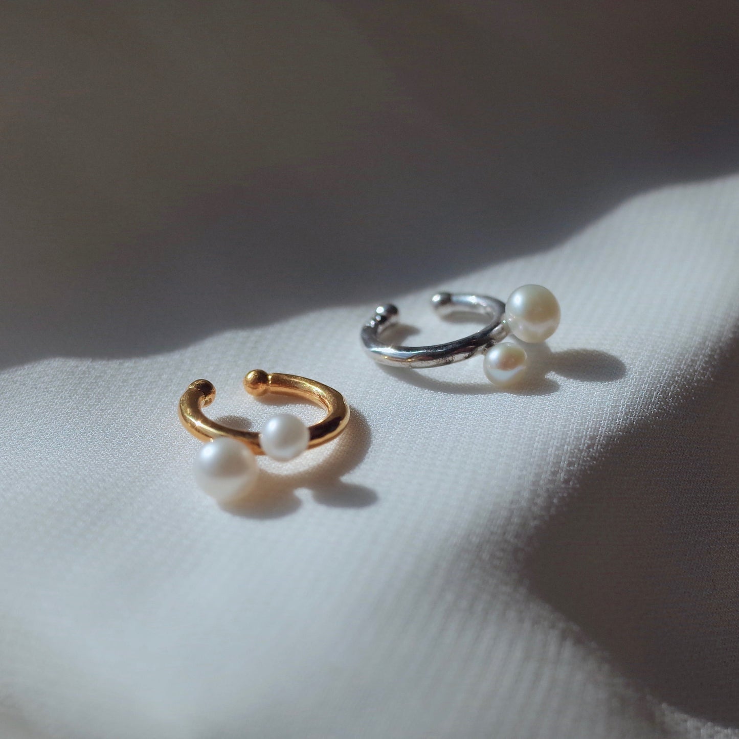 Double Pearl Ear Cuff