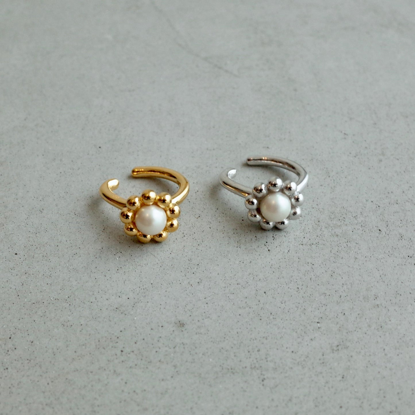 Flower Pearl Ear Cuff ［WM-EC098］