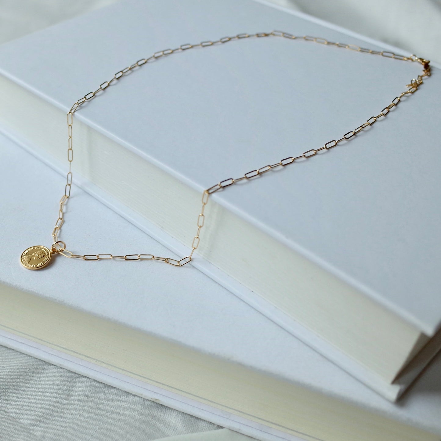 K14GF Coin Charm Necklace