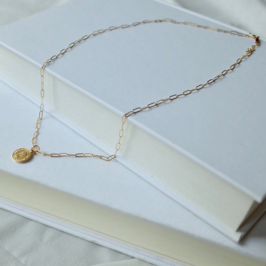 K14GF Coin Charm Necklace
