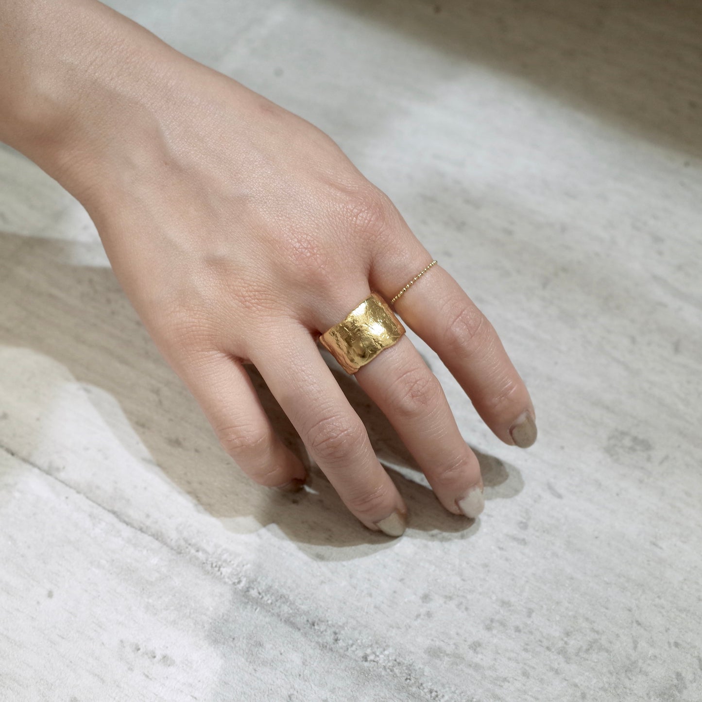 Wide Rough Plate Ring