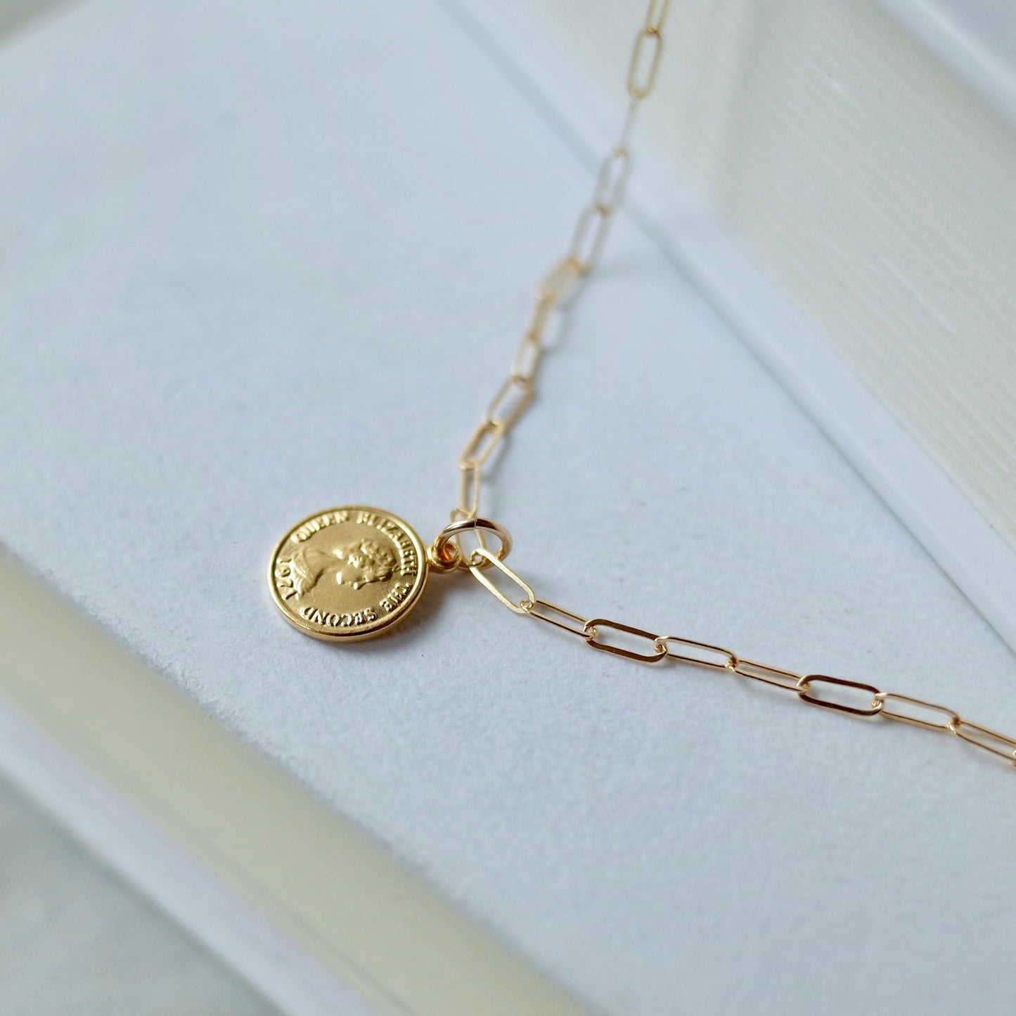 K14GF Coin Charm Necklace
